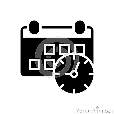Black solid icon for Appointment, calendar and day Vector Illustration