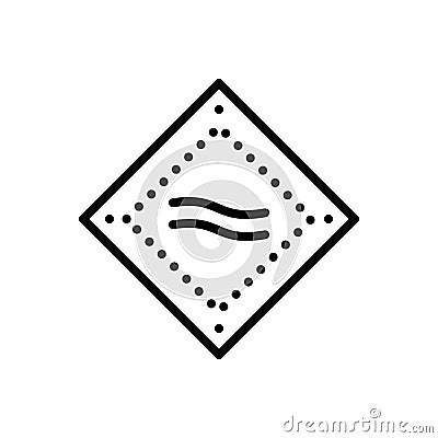 Black line icon for Approximate, approximately and sign Vector Illustration