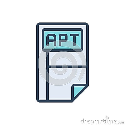 Color illustration icon for Apt, alphabet and company Vector Illustration