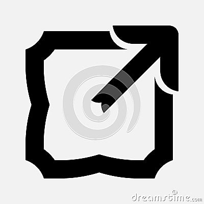 Icon arrow to expand the image, full Screen Stock Photo