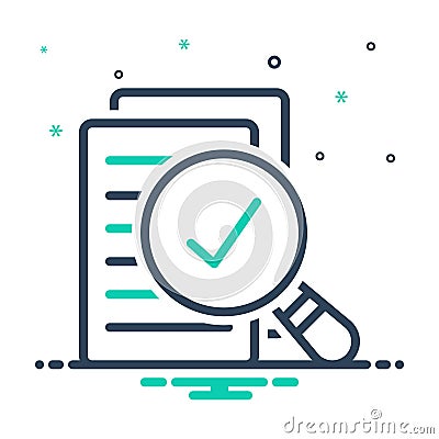 Mix icon for Assess, evaluate and appraise Stock Photo