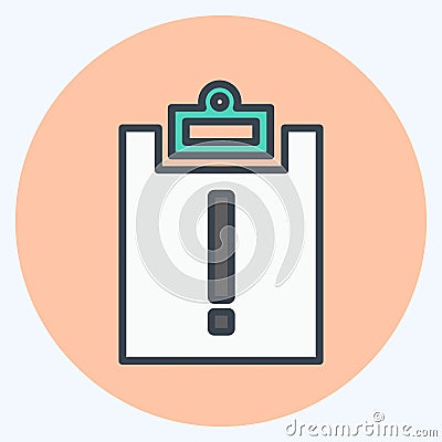 Icon Assignment Late. suitable for Infographics symbol. color mate style. simple design editable. design template vector. simple Cartoon Illustration