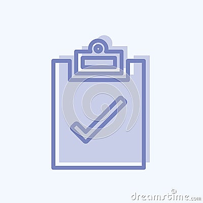 Icon Assignment Turned. suitable for Infographics symbol. two tone style. simple design editable. design template vector. simple Cartoon Illustration