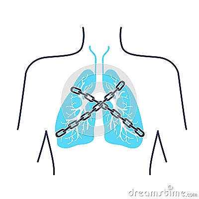 Icon asthma chain Stock Photo