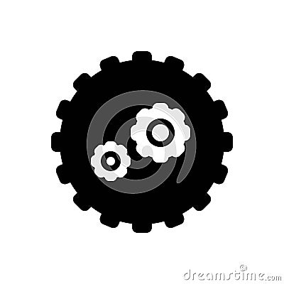 Black solid icon for Automated, automatic and electrical Stock Photo