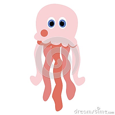 Icon baby jellyfish on a white background. Vector Illustration