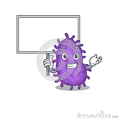 An icon of bacteria bacilli mascot design style bring a board Vector Illustration