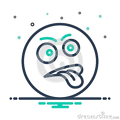 Mix icon for Badly, poorly and abominably Vector Illustration