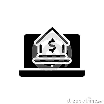 Black solid icon for Banking, finance and investment Vector Illustration