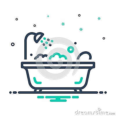 Mix icon for Baths, bathtub and bathing Vector Illustration