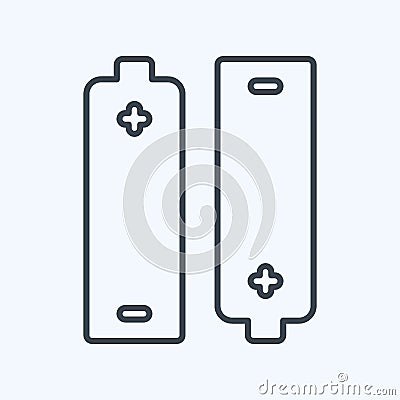 Icon Batteries - Line Style - Simple illustration,Editable stroke Cartoon Illustration