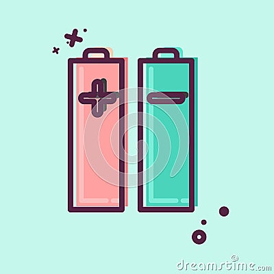 Icon Batteries & Power. related to Photography symbol. MBE style. simple design editable. simple illustration Cartoon Illustration