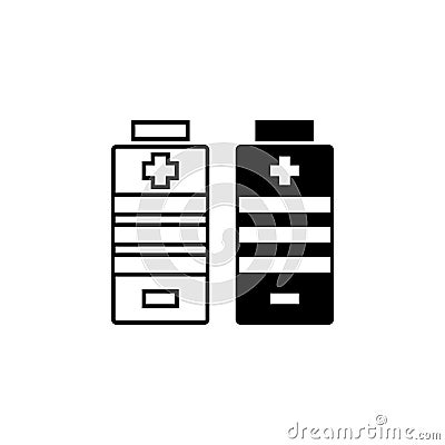 The icon of batteries. Simple flat icon illustration, vector of batteries for a website or mobile application Cartoon Illustration