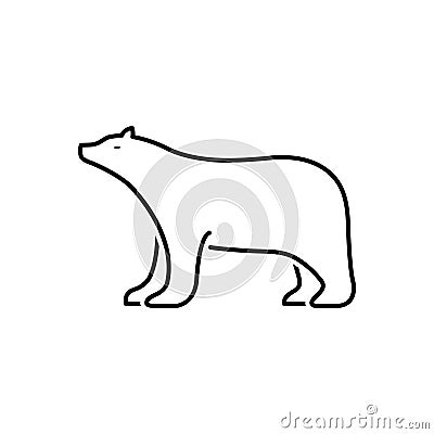 Black line icon for Bear, grizzly and bruin Vector Illustration