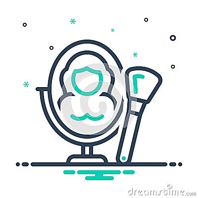 Mix icon for Beauty, mirror and luster Vector Illustration