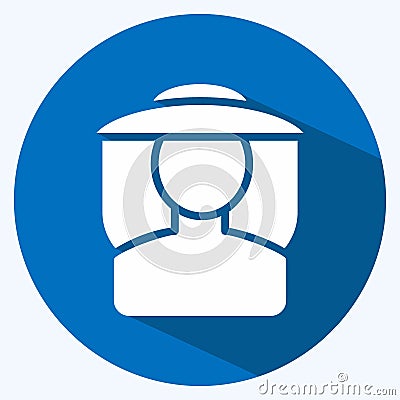 Icon Beekeeper. suitable for Bee Farm. Long Shadow Style. simple design editable. design template vector. simple illustration Cartoon Illustration