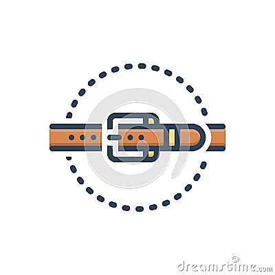 Color illustration icon for belt, clothing and close Cartoon Illustration