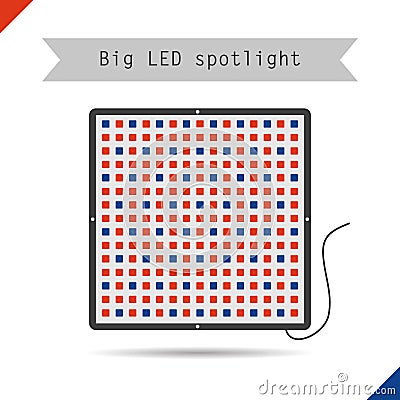 Icon big LED spotlight for plants Vector Illustration