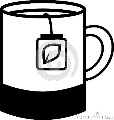 Icon big mug with tea Vector Illustration