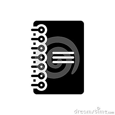 Black solid icon for Bind, book and binder Stock Photo