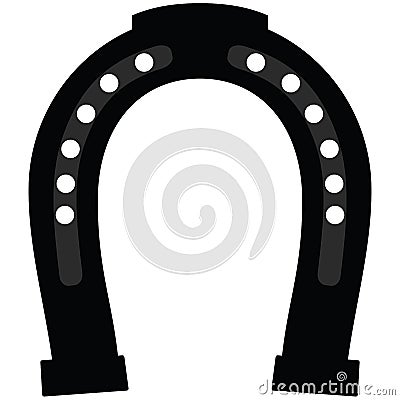 Icon black horseshoe. Raster Stock Photo