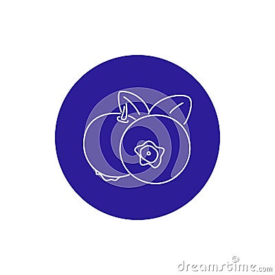 Icon Blueberries in the Contours Vector Illustration