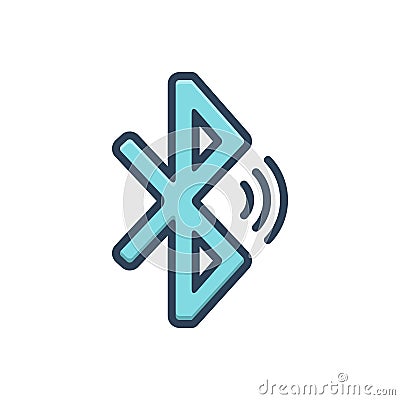 Color illustration icon for Bluetooth, device and connectivity Cartoon Illustration