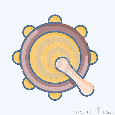 Icon Bodhran. related to Celtic symbol. doodle style. simple design editable. simple illustration Cartoon Illustration