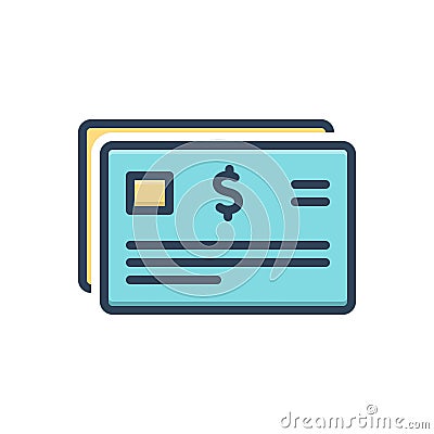 Color illustration icon for Bonds, business and financial Vector Illustration