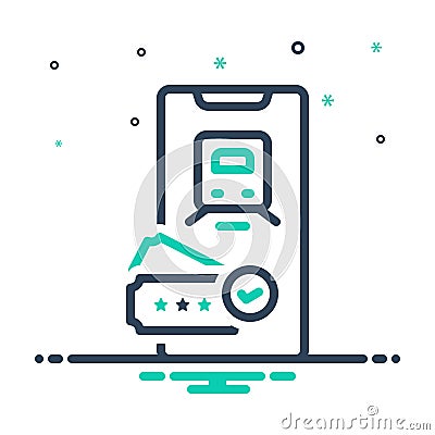 Mix icon for Bookings, ticket and travel Vector Illustration