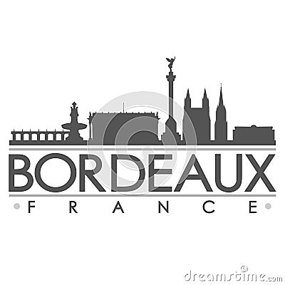 Bordeaux Silhouette Design City Vector Art Vector Illustration