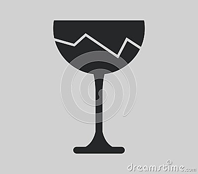 Icon broken glass beaker illustrated Stock Photo