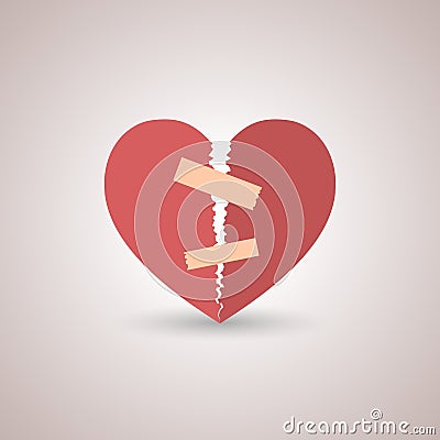 Icon broken heart, vector illustration. Vector Illustration