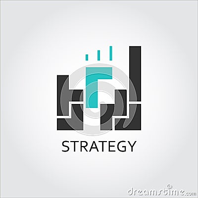 Icon of building blocks. Logic, analysis, strategy concept Vector Illustration