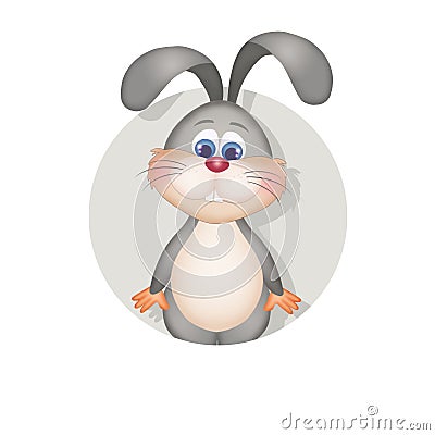 Icon of bunny for horoscope Chinese on white background Stock Photo