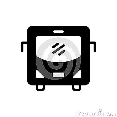 Black solid icon for Bus, carriage and carry Vector Illustration