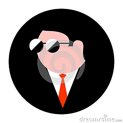 Icon with a businessman with glasses and a tie Vector Illustration