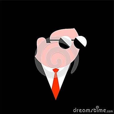 Icon with a businessman with glasses and a tie Vector Illustration