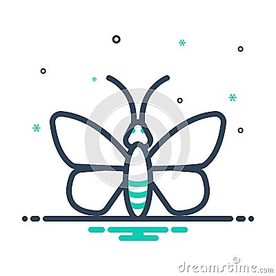 Mix icon for Butterfly, dragonfly and environment Vector Illustration