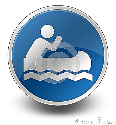 Icon, Button, Pictogram Canoeing Stock Photo