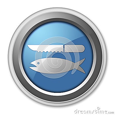 Icon, Button, Pictogram Fish Cleaning Stock Photo