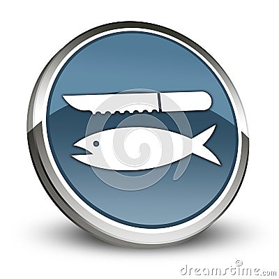 Icon, Button, Pictogram Fish Cleaning Stock Photo