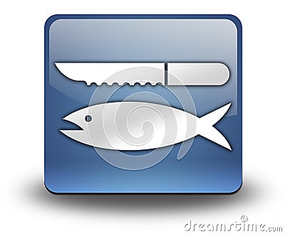 Icon, Button, Pictogram Fish Cleaning Stock Photo