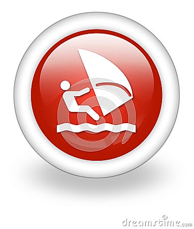 Icon, Button, Pictogram Windsurfing Stock Photo