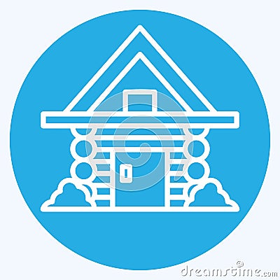 Icon Cabin. related to Russia symbol. blue eyes style. simple design editable. simple illustration Cartoon Illustration