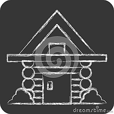 Icon Cabin. related to Russia symbol. chalk Style. simple design editable. simple illustration Cartoon Illustration