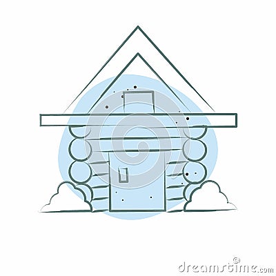 Icon Cabin. related to Russia symbol. Color Spot Style. simple design editable. simple illustration Cartoon Illustration