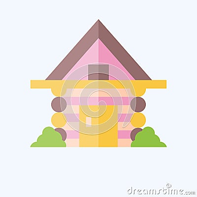 Icon Cabin. related to Russia symbol. flat style. simple design editable. simple illustration Cartoon Illustration