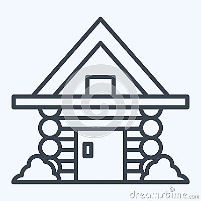 Icon Cabin. related to Russia symbol. line style. simple design editable. simple illustration Cartoon Illustration