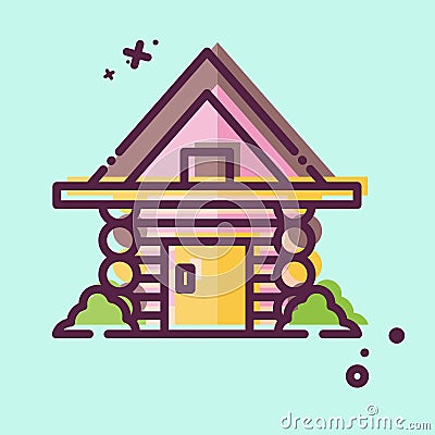 Icon Cabin. related to Russia symbol. MBE style. simple design editable. simple illustration Cartoon Illustration